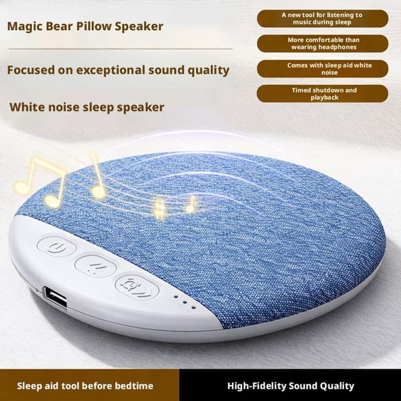 KRONDO Under Pillow Speaker for Sleeping, 11mm Ultra-Thin Bluetooth 5.4 Pillow Speaker with Hi-Fi Sound & 3 Sleep Timer, Built-in White Noise, 20-48 Hour Battery Life, 2026