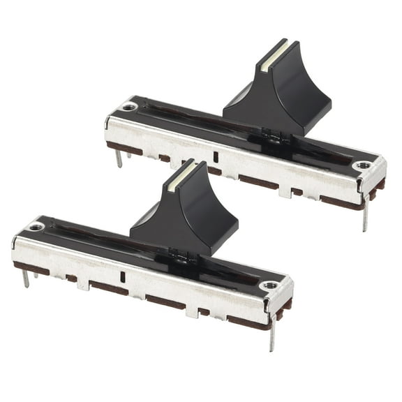 Uxcell Mixer 45mm Straight Slide Potentiometer B10K Ohm With Black White Knobs 2pack