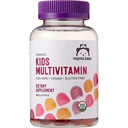 Amazon Brand - Mama Bear Organic Kids Multivitamin, 60 Gummies, 1 Month Supply