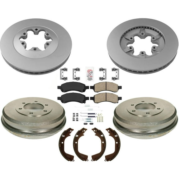 Disc Brake Rotors Ceramic Pads Drums Shoes 7pc Chevrolet Colorado 09-12