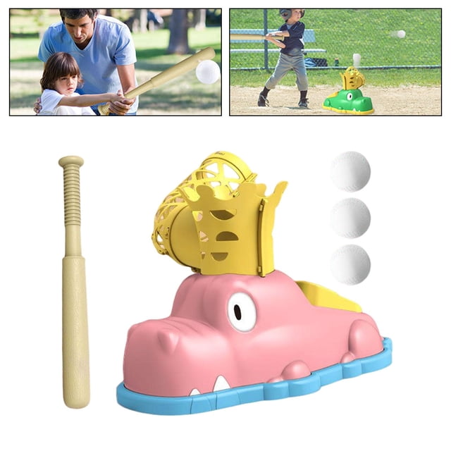 Máquina de lanzamiento de béisbol para niños, juego de lanzador de béisbol, lanzador de béisbol, juguete de béisbol para niños pequeños para juegos de Rosa Hugo Máquina de lanzamiento de béisbol