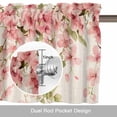 thumbnail image 6 of Spring Floral Valance Curtain Pink Flowers Green Leaves Linen Texture Window Valances Rod Pocket Short Curtains Window Treatments for Kitchen Bedroom Bathroom Laundry 54" x 18", 6 of 9