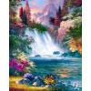 thumbnail image 2 of Cuadros Decorativos Pintura en lienzo de cascada de montaña pintura al óleo sin marco por número póster de arte de pared Tmvgtek embutido en tela, 2 of 9