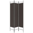 thumbnail image 3 of vidaXL 3-Panel Room Divider Brown 120x200 cm Fabric, 3 of 5