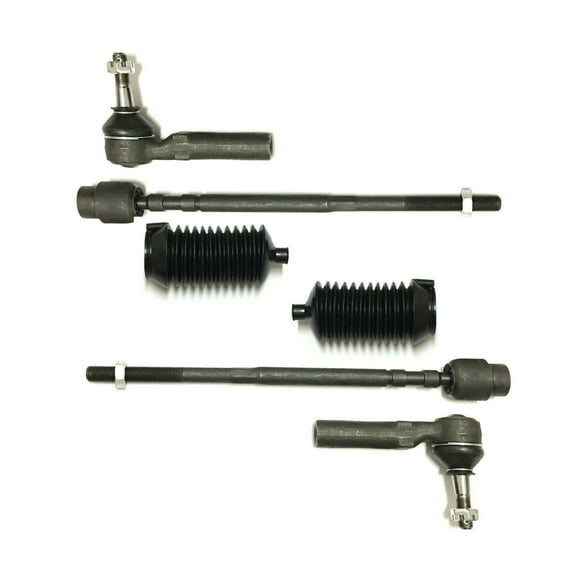 6 Pc Front Steering Kit Inner & Outer Tie Rod Ends   Rack & Pinion Bellow Boots Fits select: 2000-2013 CHEVROLET IMPALA, 2014-2015 CHEVROLET IMPALA LIMITED
