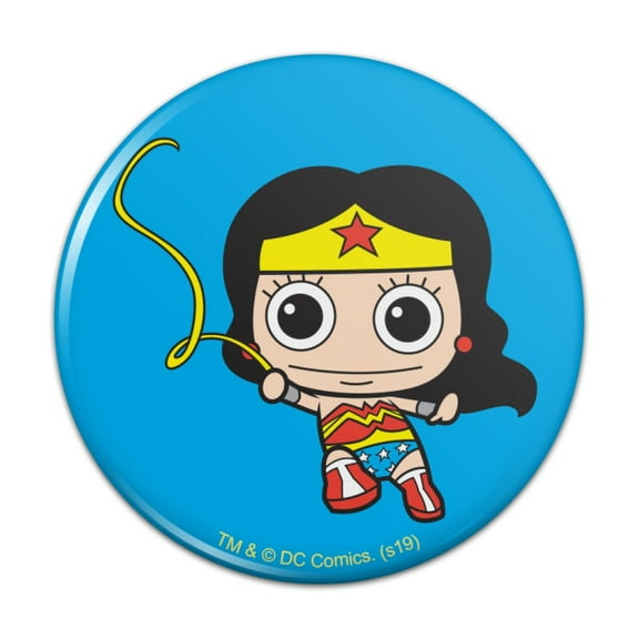 Wonder Woman Cute Chibi Golden Lasso Kitchen Refrigerator Locker Button Magnet
