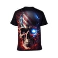 thumbnail image 2 of LAOLIUSN Men's Lightning Skull T-Shirt Patriotic Theme Tee American Flag Graphic Top, S-4XL, 2 of 7