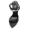 thumbnail image 4 of FSJ Women Sexy Single Strap Pointy Open Toe Circle High Heel Sandals Ankle Strap Dress Party Wedding Bridal Pumps Shoes Size 5 Black Silver, 4 of 4