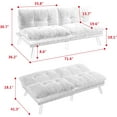 thumbnail image 3 of Futon Sofa Bed, Convertible Sleeper Couch Memory Foam Small Splitback Loveseat for Living Room, Modern Upholstered Sofa Couch with Adjustable Backrest for Living Room Home Office, Cream White, 3 of 9