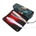 thumbnail image 3 of Hair Tool Organizer Bag with Heat Resistant Mat Removable Travel Storage Case for Hot Air Brushes Curling Irons Snowflake and Feather Pattern, 3 of 8