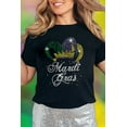thumbnail image 2 of Women's Black Rhinestone Mardi Gras Clown Hat Graphic Crewneck Tee | [ZhiHiMeRi] | (US 20-22)2XL, 2 of 5