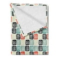 thumbnail image 2 of Tribal Soft Flannel Fleece Throw Blanket, Hand Drawn Composition of Grid Style Squares with Chevron Zigzag Stripes Pattern, Cozy Plush for Indoor and Outdoor Use, 70" x 90", Multicolor, by Ambesonne, 2 of 5