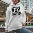 thumbnail image 2 of Birthday Boy Time to Level Up, Bday of a Video Gamer, White Hooded Sweatshirt or Hoodie, Small, 2 of 5