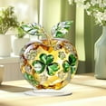 thumbnail image 4 of Fasiaou St. Patrick's, Clover Apple Holiday Desktop Ornaments, Crystal Clear Clover Apple, Suitable For Holiday Gifts, Birthday Gifts, Mother's Day Gifts. Party Decoration, 4 of 6
