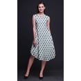 thumbnail image 3 of Bimba Robe Midi Évasée d'Été Sans Manches à Imprimé Floral Décontractée pour Femmes Ikat Shibori Bleue - Xxx-Grand, 3 of 6