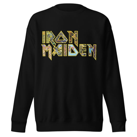 Iron Maiden - Logo Eddie Jumbo Print Unisex Sweatshirt - Black - Small