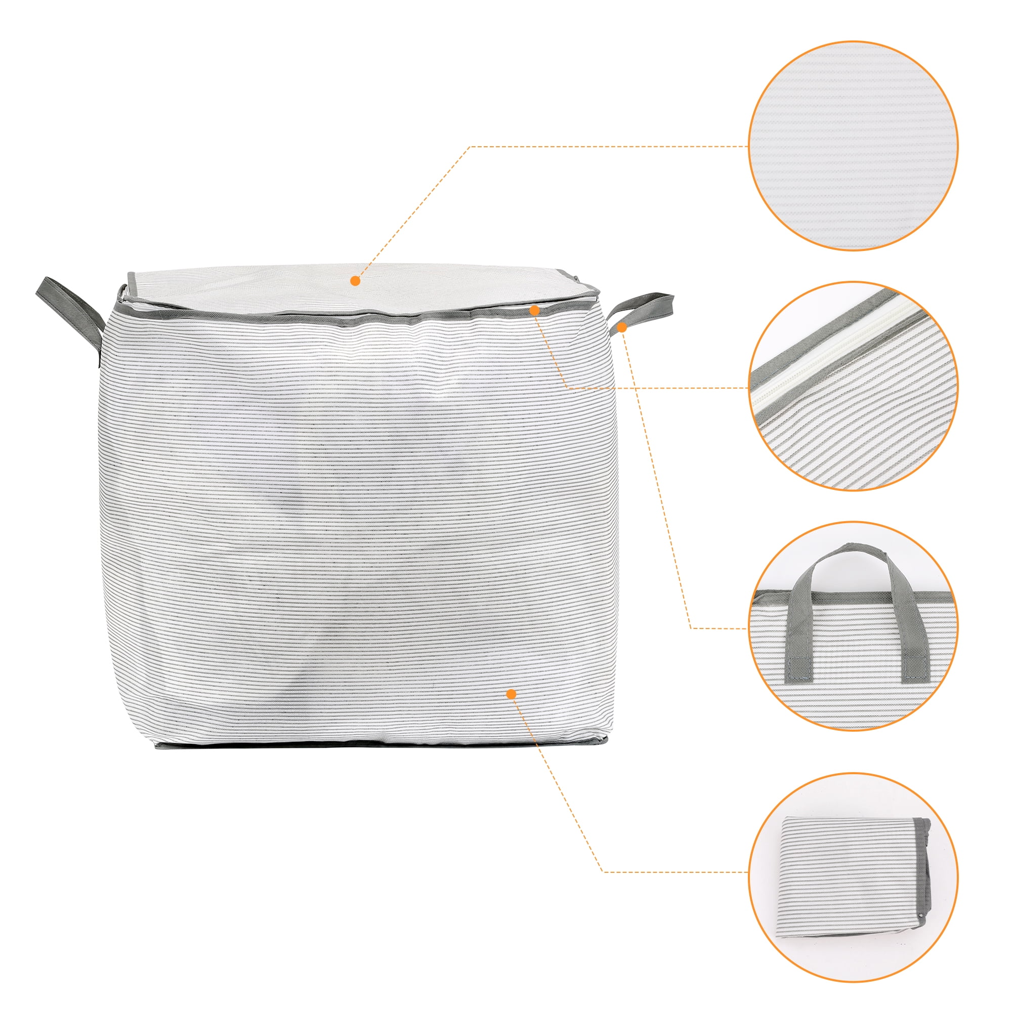 Unique Bargains 1 Pack Clothes Storage Bags Moving Bags Stripe 22*17.5*22in