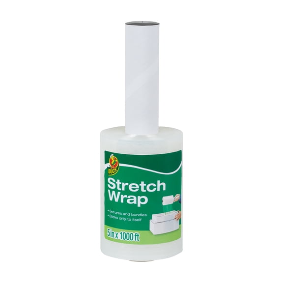 Duck Brand Stretch Wrap Film - Clear, 5 in. x 1,000 ft.