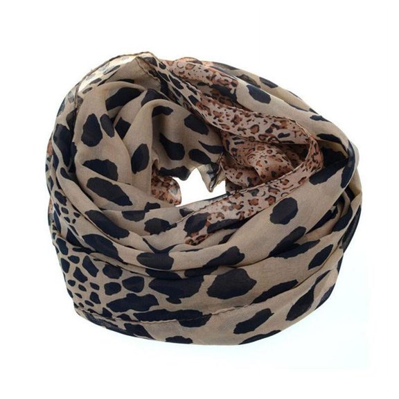 Stylish Beautiful Ladies Leopard Print Chiffon Long Scarf Shawl