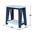 thumbnail image 2 of Surrey Solid Wood Side Table with Shelf in Blue/Antiqued Chalk, 2 of 8
