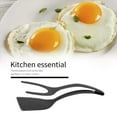 thumbnail image 2 of 3 in 1 Flipper Spatula with tongs - Kitchen Cooking Tongs Non Stick Flipper Multipurpose Gripper Bread Fried Steak Clamp BBQ Eggs, 2 of 11