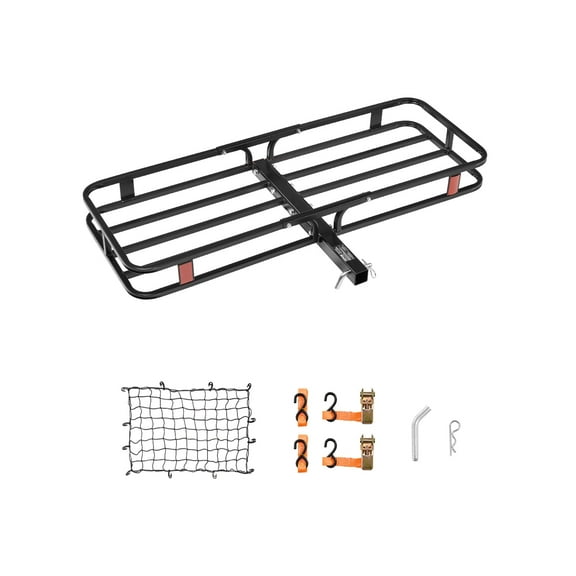 VEVOR 53" x 19" x 5", Hitch Cargo Carrier, 500 lbs Capacity Hitch Cargo Carrier with Hitch Stabilizer & Ratchet Straps