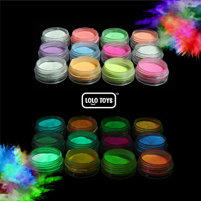 Glow in The Dark Powder - 48 Pack Bulk Party Supplies Favors and Decorations Works Great in Addition with Sticks, Necklaces, Glasses, Luminous Pigment