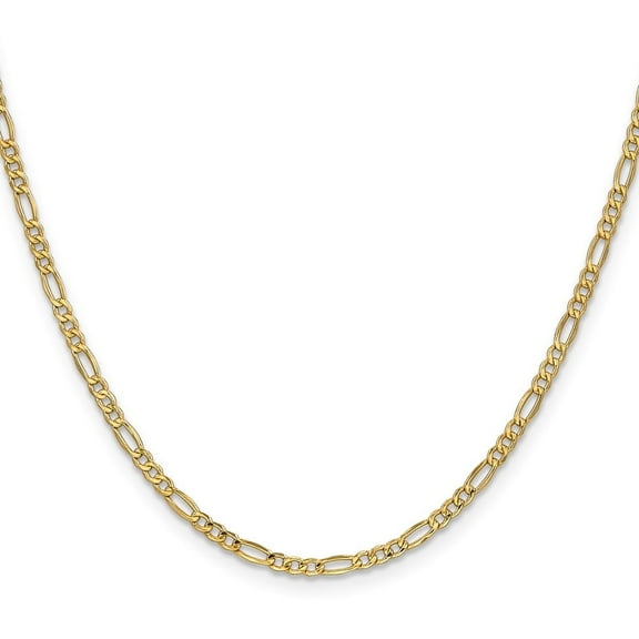 DewberryDiamonds 10K Yellow Gold 2.5mm Semi-Solid Figaro Chain |18" inch Real Gold Men's Chain with Lobster Lock | Figaro Chain Jewelry for Men & Women (Weight: 1.86 g, Width: 2.5 mm)