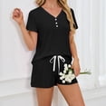 thumbnail image 6 of Cmfcve Two Piece Outfits for Women Lounge Sets Casual Crew Neck Short Sleeve Top & Shorts Set, 6 of 6
