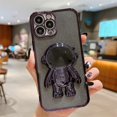 thumbnail image 1 of Funda con soporte plegable de astronauta galvanizada para iphone 11 12 13 14 Pro Max x xr xs max 7plus, funda protectora de silicona para lente de cámara Deng Xun unisex, 1 of 2