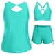 thumbnail image 1 of Tankini de moda para mujer, color sólido con cojín en el pecho y sin soporte de acero, traje de baño holgado con cordón dividido, trajes de baño de 3 piezas para mujer, trajes de baño tankini para muj, 1 of 6
