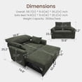 thumbnail image 3 of Marrber 51.6" Convertible Pull-Out Sofa Bed Sleeper Loveseat with Backrest, suitable for small spaces, corduroy dark green, 3 of 7