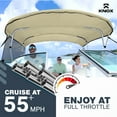 thumbnail image 3 of Knox B44-T44E-Z4 79-84 in. Universal 4 Bow Bimini Tops with Detachable Mesh Sidewalls for Boats, Sand, 3 of 7