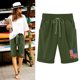 thumbnail image 2 of Pantalones cortos de lino y algodón de talla grande con estampado de bandera de verano para mujer con cinco puntos Pompotops ulkah937707, 2 of 3