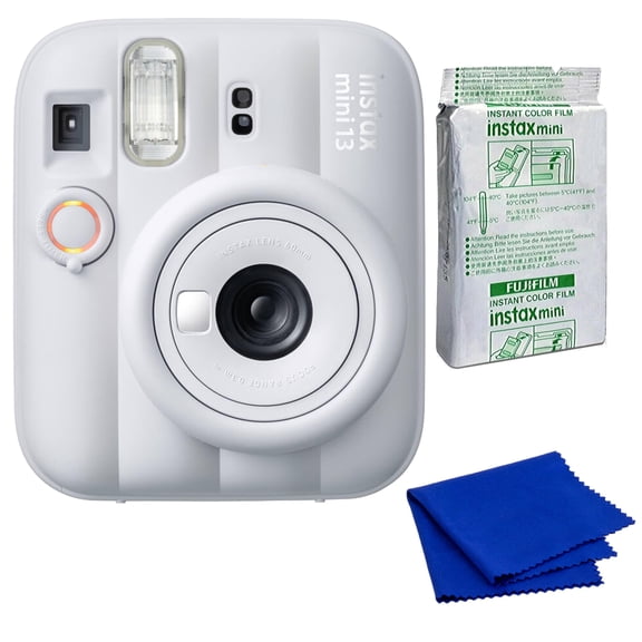 Fujifilm Instax Mini 13 Instant Film Camera (Clay White) Bundle with Additional Accessories