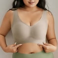thumbnail image 4 of FNFHFY Minimizer Bras for Women Plus Size Seamless Wireless Push Up Jelly Bra Full Coverage Surpportive Tshirt Bra Anti-Sagging Bralettes, 4 of 8