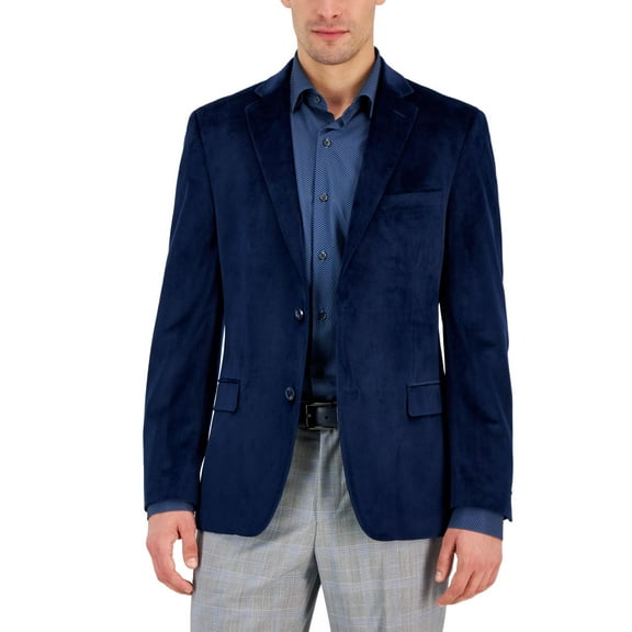 Alfani Men’s Slim-Fit Solid Velvet Sport Coats, Navy, 38R