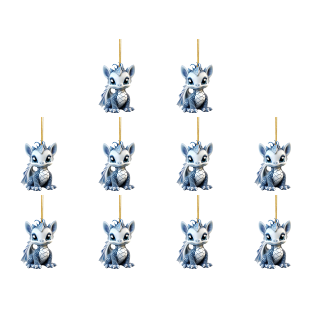 Colgantes Acrílico Navideño 2D Adorno Estatua Dragón Regalo Fiesta 8cm (1)