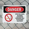 thumbnail image 4 of Open Fuel Tanks No Power OSHA Danger Rigid Plastic Sign 18 Inch x 12 Inch - 10 Pack, 4 of 8