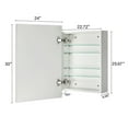 thumbnail image 3 of 24'' x 30'' Polished Nickel Recessed and Surface Mount Bathroom nickel Medicine Cabinet with Mirror Square Cornered Metal Framed Rounded Rectangle Medicine Cabinet Mirror, 3 of 8