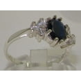 thumbnail image 3 of LBG 14k White Gold Cubic Zirconia and Natural Sapphire Womens Promise Ring - Size 5.5, 3 of 5