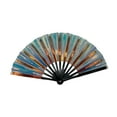 thumbnail image 3 of Abanico de baile plegable, elegante adorno, compacto, accesorios para fotos. Azul colorido, 3 of 9