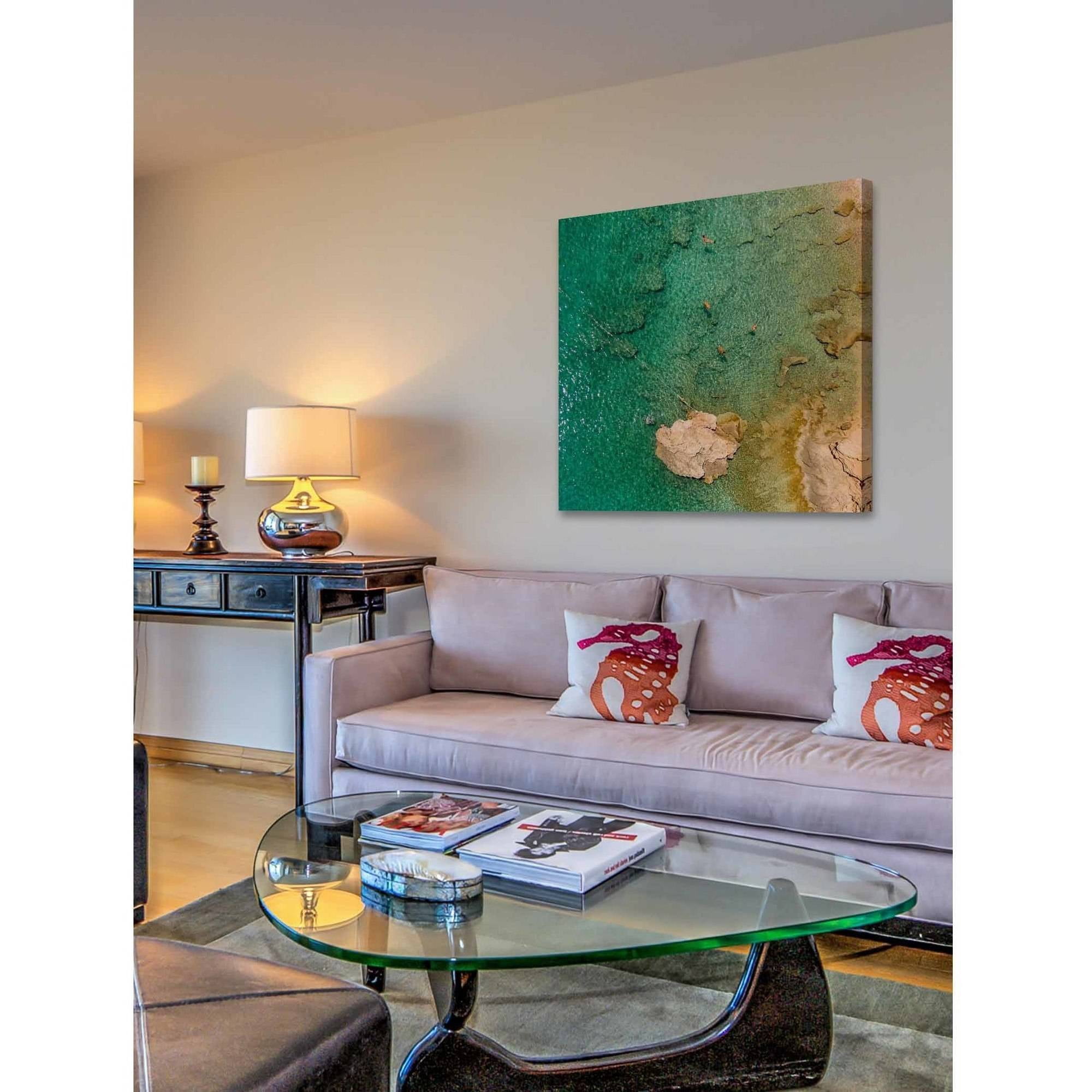 Marmont Hill "Green Waves" by Karolis Janulis Painting Print on Wrapped Canvas