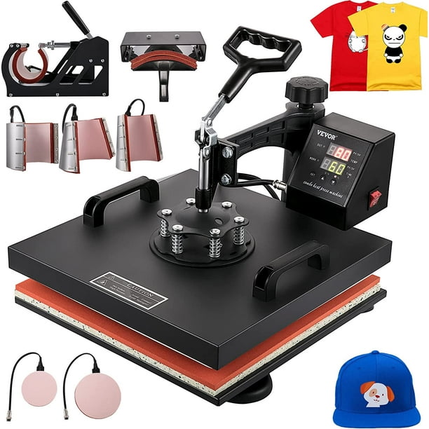 Prensa de Calor VEVOR TLM38388 8 en 1 15'x15' Negro 38 x 38 cm