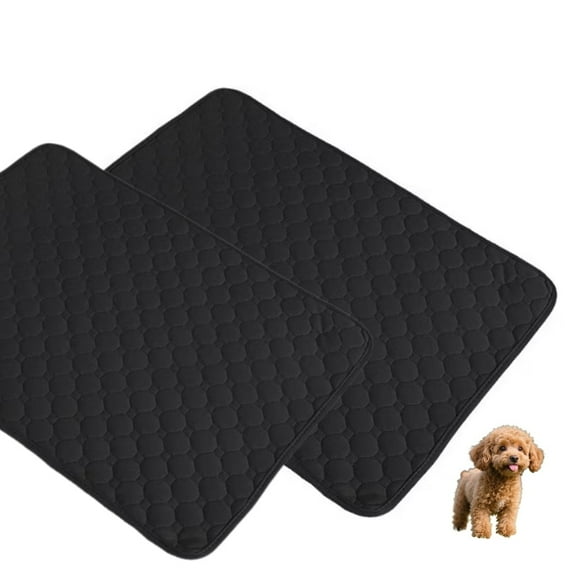 2 Pack Reusable Washable Pee Pads for Dogs 50 x 35cm (Black), Absorbent Pet Puppy Dog Training Pads Non-Slip, Waterproof Whelping Potty Pads for Dogs Leak-Proof