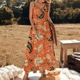 thumbnail image 2 of Orange Paisley Pattern Ornate Design Floral Background Design Sleeveless Dress Woman Fashion Long Dresses Women's Summer Suit Dress 2025, 2 of 7