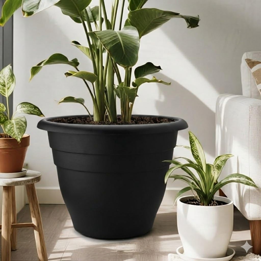 5 Pack 10 Inch Plant Pots Lightweight Planters with Drainage Holes Durable Indoor Outdoor Flower Pots for Garden Patio Home Decor