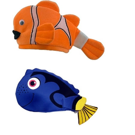 Tropical Clown Fish Hats Orange Striped Blue Tang Costume Accessory Adult Child