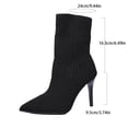 thumbnail image 4 of Women's Stretchy Rib-Knit Ankle Boots, 3.74IN Slim Heel Pointed Toe Sock Booties for Fall Winter Office & Evening Looks, 4 of 8