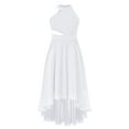 thumbnail image 1 of Miaeowve Robe Scintillante pour Enfant à Col Licou, Demoiselle d'Honneur Junior, Sans Manches, Asymétrique Haute-Basse, Robe de Danse d'École, Robe de Bal Formelle, Robe de Bal de Fin d'Année, Blanche, 12, 1 of 5